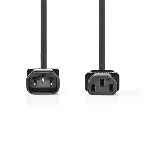 Rallonge IEC C14 vers IEC C13 - 3m - Noir - Connectique PC - 1