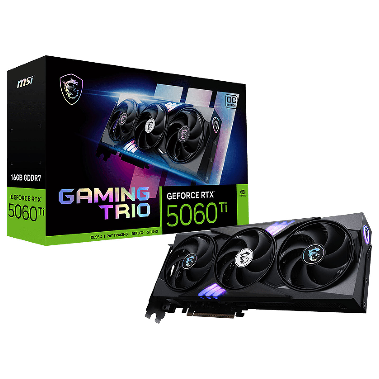 MSI GeForce RTX 5060 Ti 16G GAMING TRIO OC  - Carte graphique MSI - 0