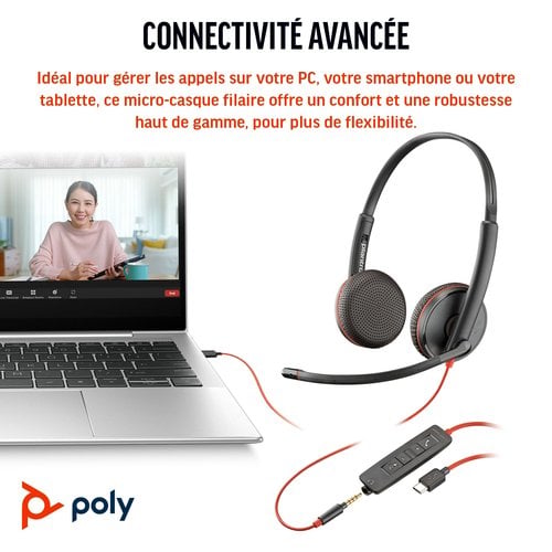 POLY BW C3225 STEREO USB-C HS - Achat / Vente sur grosbill.com - 3