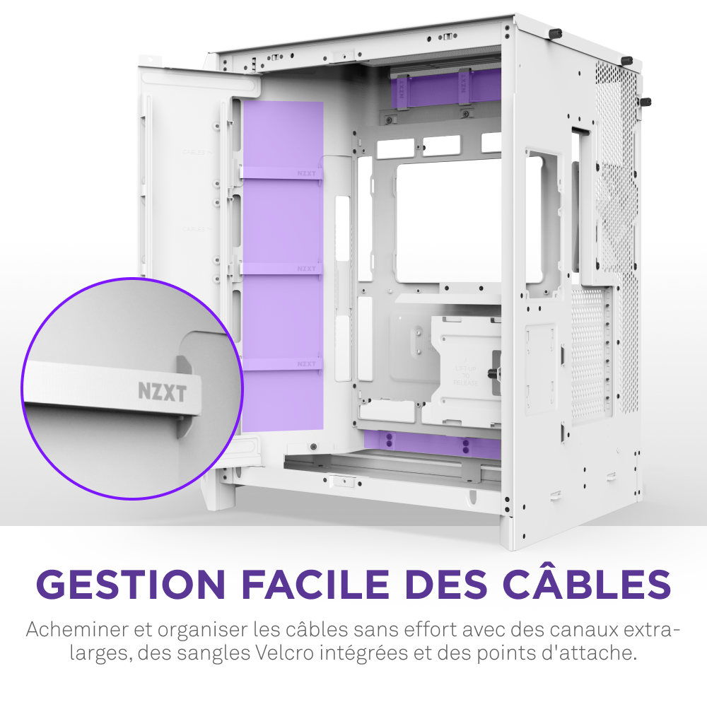 NZXT H9 Flow RGB+ Blanc Blanc - Boîtier PC NZXT - grosbill.com - 11