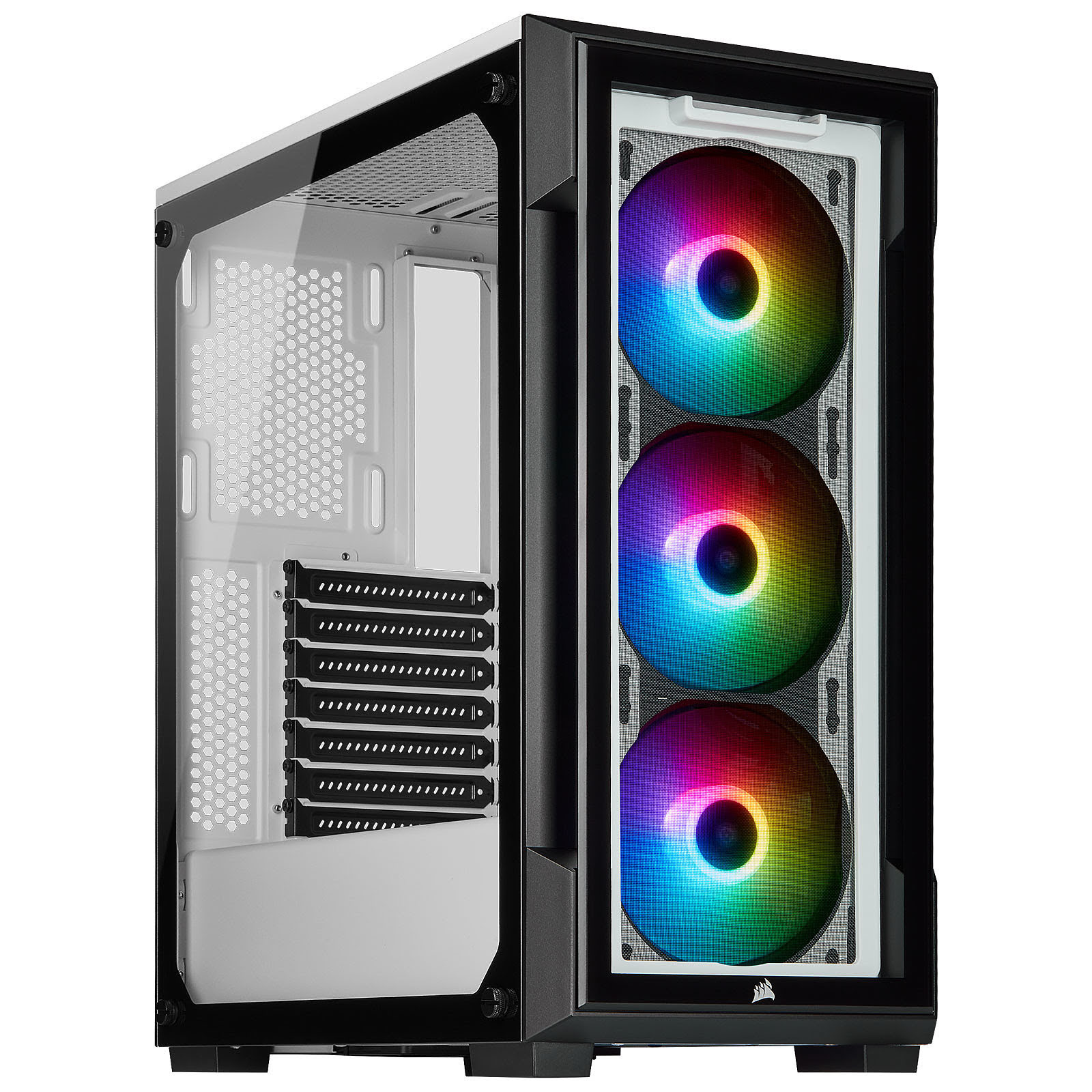 Corsair iCUE 220T RGB Tempered White Blanc - Boîtier PC Corsair - 0