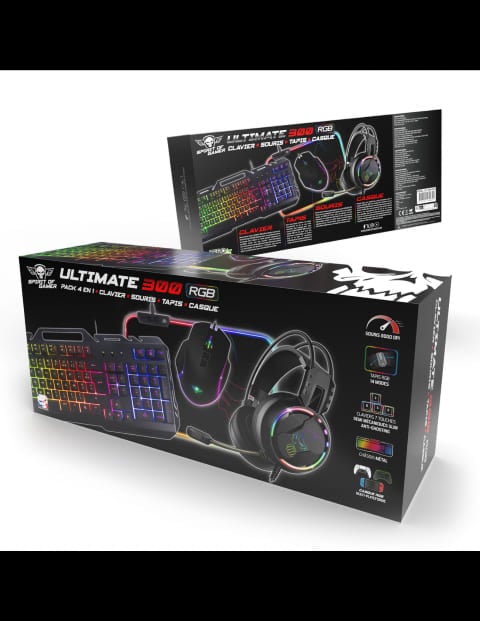 Spirit Of Gamer 4 en 1 Ultimate 300 - Clavier/Souris/Tapis/Casque (CLS-MKH300) - Achat / Vente Pack Peripheriques sur grosbill.com - 1