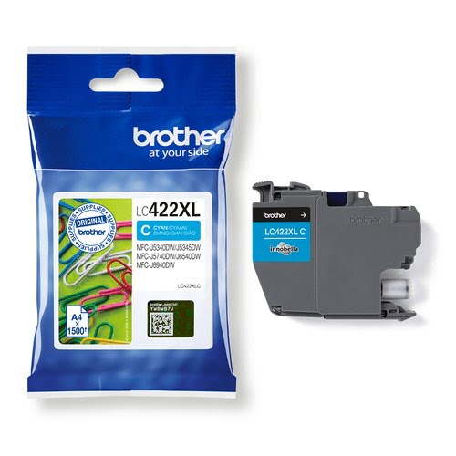 Cartouche LC422XLC Cyan pour imprimante Jet d'encre Brother - 2