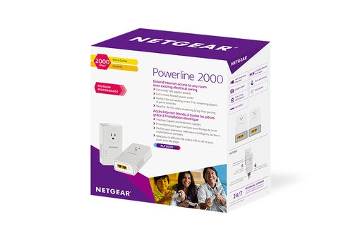 Netgear Powerline Adapter/2x 1-Port 1000Mbps (PLP2000-100FRS)  - Adaptateur CPL - 1