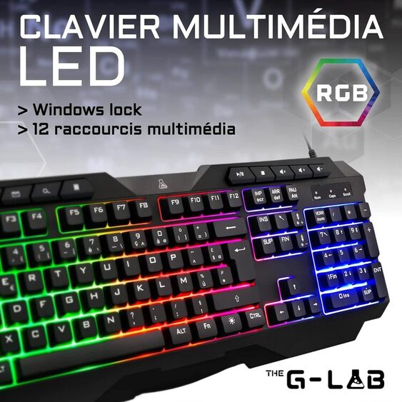 The G-LAB Combo Plutonium Bundle 4 en 1 Noir RGB (COMBO-PLUTONIUM/FR) - Achat / Vente Pack Peripheriques sur grosbill.com - 1