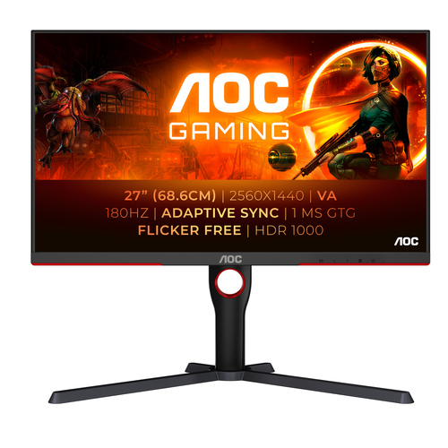 image produit AOC Q27G3XMN/BK - 27" QHD 180Hz IPS Mini-LED Grosbill