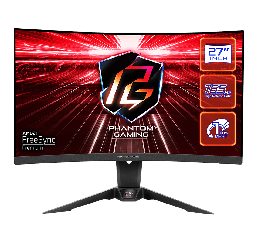 ASRock 27 CURVE QHD/165Hz/1ms/VA/Ant'N Wifi/HP/FS Prem