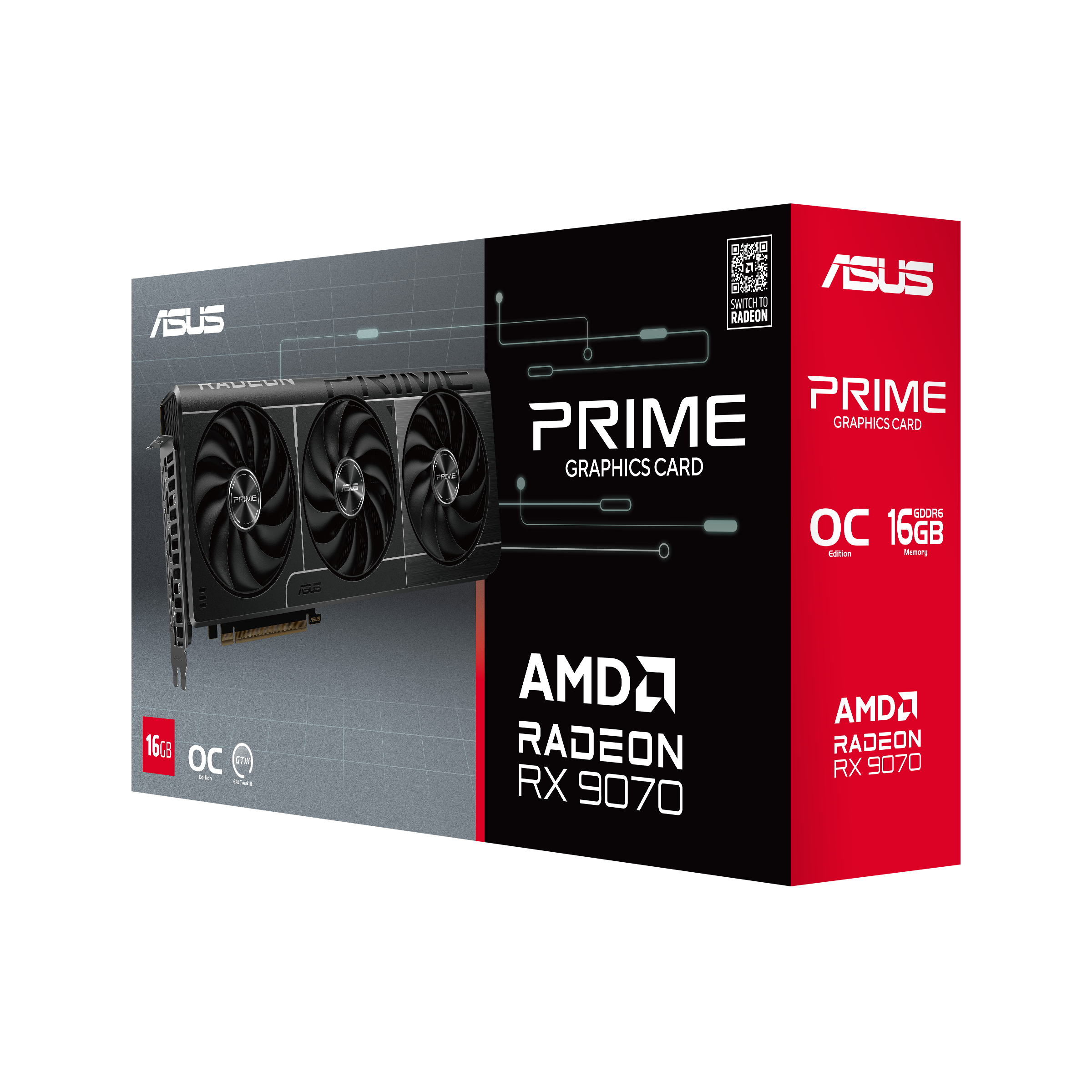 Asus Prime Radeon RX 9070 OC Edition 16GB GDDR6 - Carte graphique - 11