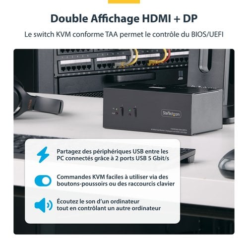 COMMUTATEUR KVM 2 PORTS DISPLA - Achat / Vente sur grosbill.com - 7