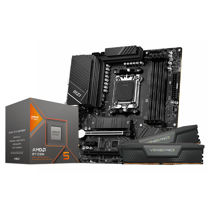PRO B650M-A WIFI + R5 8600G + Vengeance Black 2x16 - grosbill.com - 0