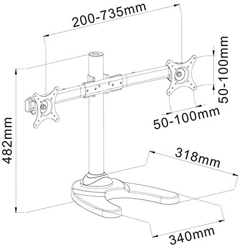 Support à poser/travers table 2 écrans - 13" 27" - Accessoire écran - 1