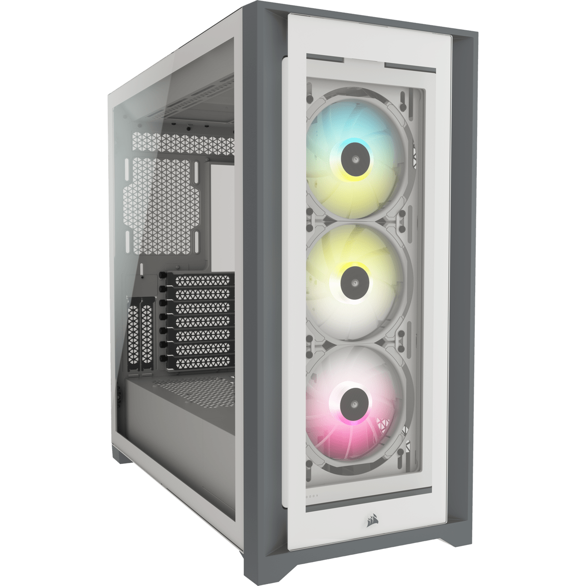 Boitier PC Gamer RGB Blanc, Compatible ATX/mATX/ITX, Moyen Tour PC Gaming  Vide