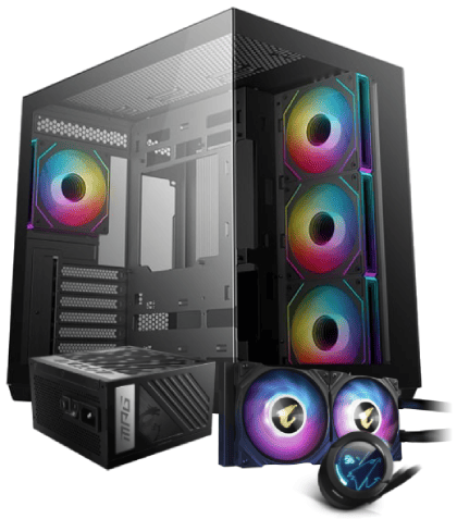 Deepcool CG530 4F Noir+MPG A1000GS PCIE5+WaterForce X 240 Noir - Boîtier PC - 0
