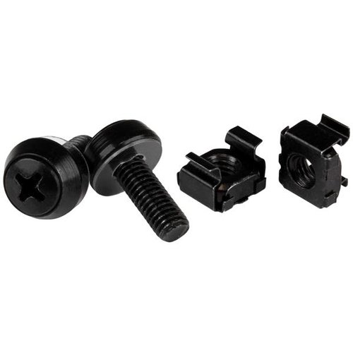 StarTech M6 Screws & Cage Nuts - 100 Pack Black