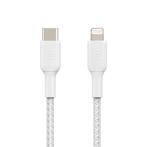 Lightning to USB-C Cable Braid 1M White - Achat / Vente sur grosbill.com - 3