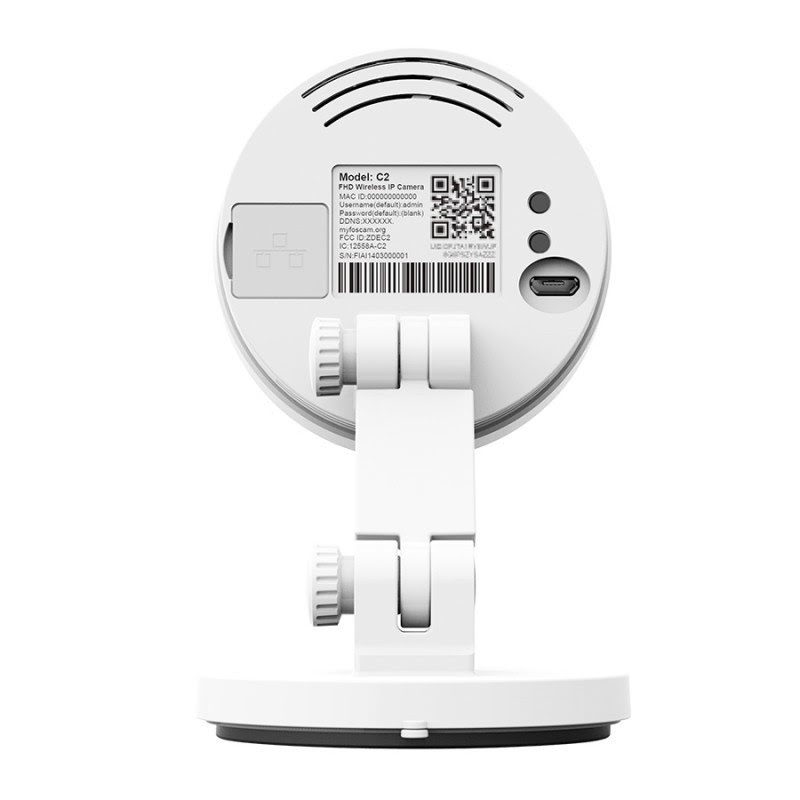 Foscam C2 Caméra IP 1080p WiFi IR Audio Micro-SD Blanche - Webcam - 1