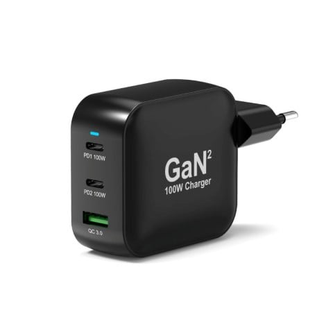 Port Chargeur mural 100W GaN 3 ports + Câble USB-C - 2m (902100PEU) - Achat / Vente Chargeur sur grosbill.com - 6