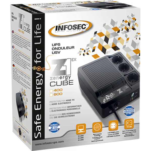 Z1 - Zenergy Cube EX 400VA Haute Frequence SCHUKO - Onduleur Infosec - 0