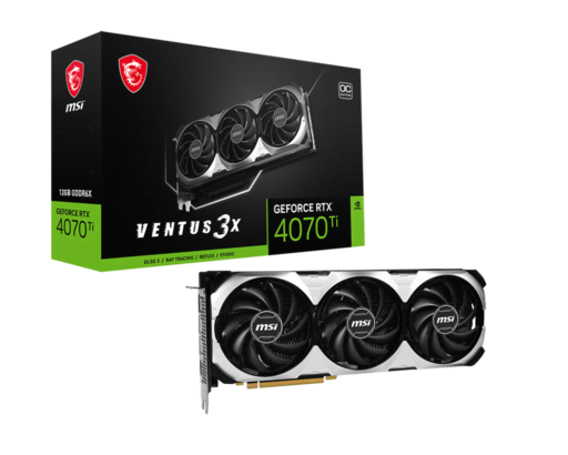 image produit MSI GeForce RTX 4070 Ti VENTUS 3X E1 12G OC-Seconde Vie-Etat Satisfaisant Grosbill