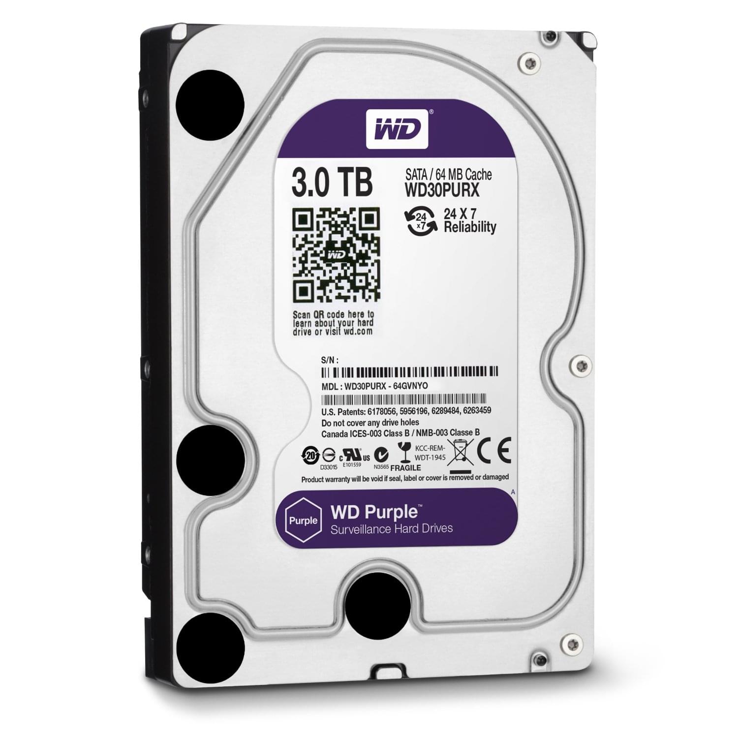 WD WD30PURX  5400 Tr/min - Disque dur 3.5" interne - grosbill.com - 0