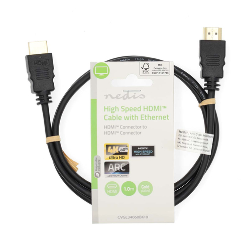 Câble HDMI 4K 60Hz Haute Vitesse - Noir - 1m  - 2