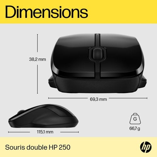 HP 250 Dual Wireless Mouse - Achat / Vente sur grosbill.com - 7