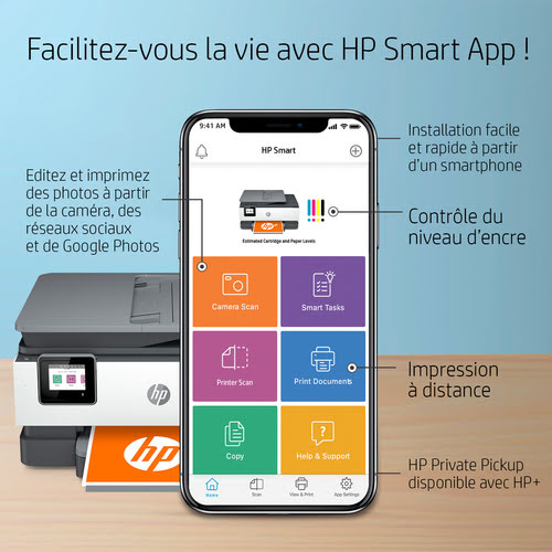 Imprimante multifonction HP OFFICEJET PRO 8025E WIFI/SCAN/FAX/RECTO-VERSO - 4