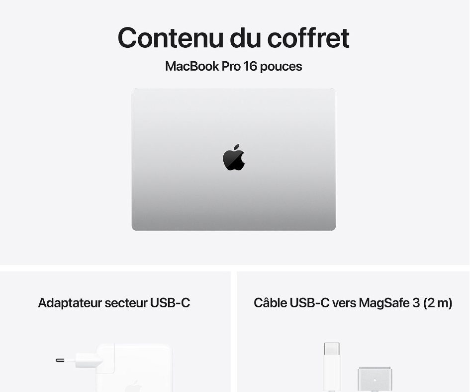 Apple MacBook Pro M4 Pro MX2T3FN/A - 16" 24Go 512Go Argent (MX2T3FN/A) - Achat / Vente MacBook sur grosbill.com - 2