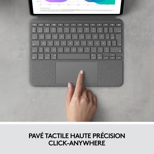 Logitech Combo Touch for iPad Pro 11-inch (1st, 2nd, and 3rd generation) Gris - Clavier PC - 3