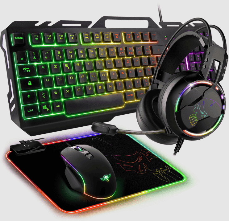 Pack Peripheriques Spirit Of Gamer 4 en 1 Ultimate 300 - Clavier/Souris/Tapis/Casque Grosbill