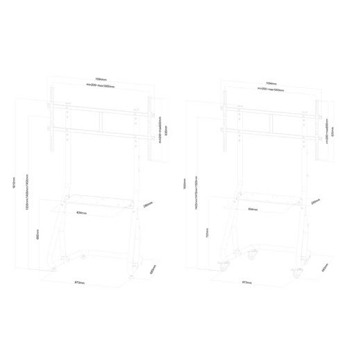 Mobile Flat Screen Floor Stand stand+tr - Achat / Vente sur grosbill.com - 12