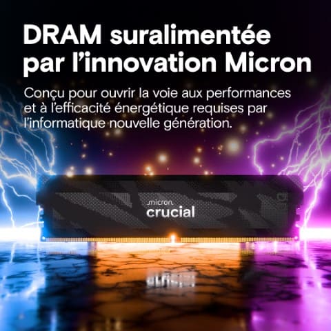 Crucial Pro OC 32Go (2x16Go DDR5 6400 PC51200) Noir - Mémoire PC Crucial sur grosbill.com - 5