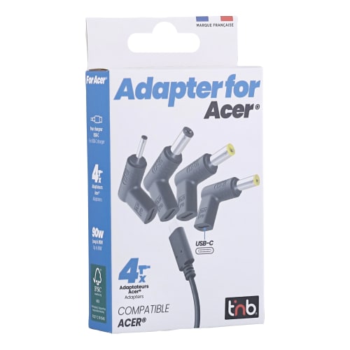 T'nB 4 Embouts chargeurs USB-C vers ACER - Noir (CHTIPAC) - Achat / Vente Chargeur sur grosbill.com - 1