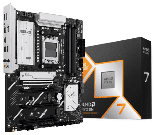 PRIME B850-PLUS WIFI + Ryzen 7 9800X3D tray - grosbill.com - 0