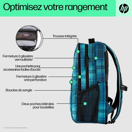 HP Campus XL Tartan plaid Backpack - Achat / Vente sur grosbill.com - 3