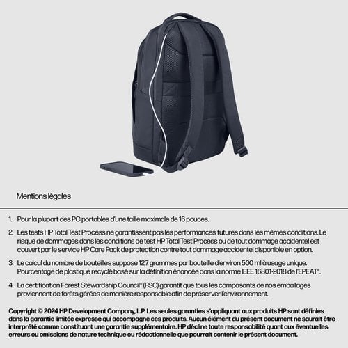 HP Evday 16 Odyssey Gray Laptop Backpack - Achat / Vente sur grosbill.com - 5