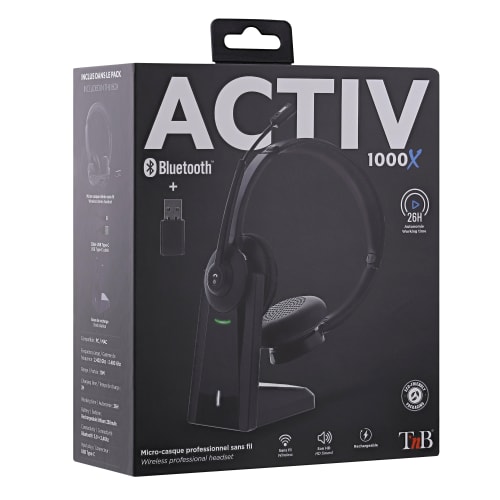 T'nB ACTIV1000X Stereo Noir - Micro-casque - grosbill.com - 2