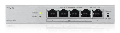 ZYXEL GS1200-5HP V3 5 PORT GIGA - Achat / Vente sur grosbill.com - 2