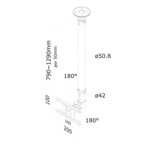 Ceiling Mount 10-30" Tilt/Rot/Swiv BLACK - Achat / Vente sur grosbill.com - 2