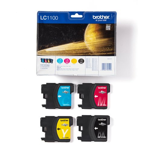 Brother  Pack de 4 cartouches LC1100 BK/C/M/Y - Achat / Vente Consommable imprimante sur grosbill.com - 2