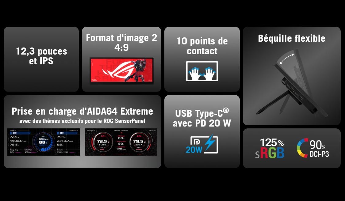 Asus 12.3 pouces  90LM0CA0-B01N71 - Ecran PC Asus - grosbill.com - 7