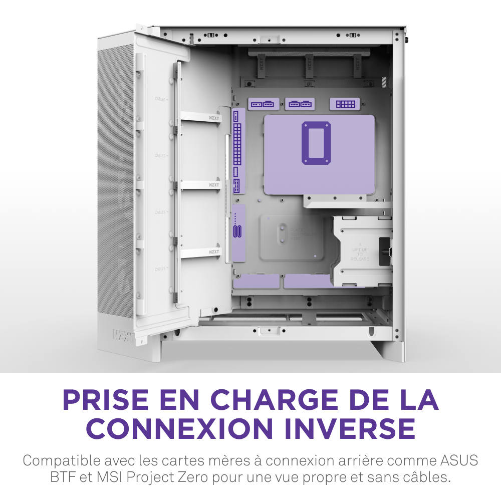 NZXT H9 Flow RGB+ Blanc Blanc - Boîtier PC NZXT - grosbill.com - 10