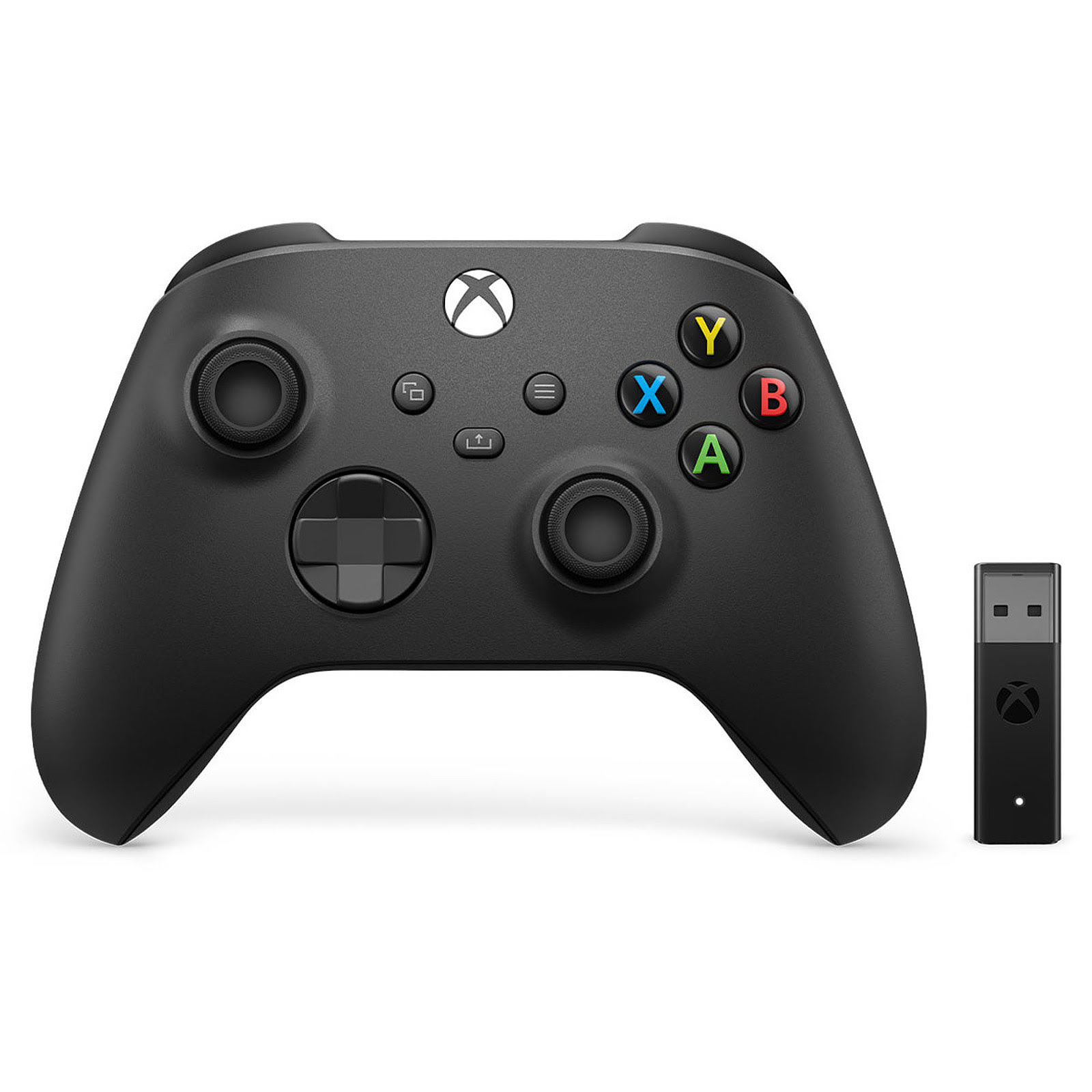 Microsoft Manette sans fil noire Xbox avec Adaptateur PC - Périphérique de  jeu