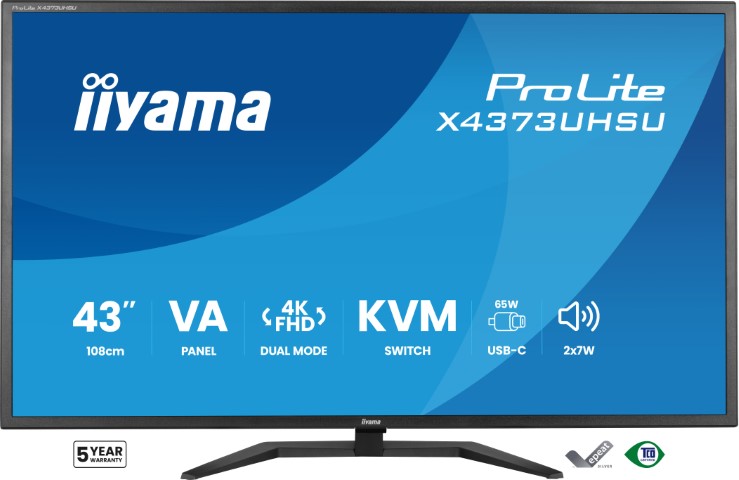 Iiyama 43 pouces  X4373UHSU-B2 - Ecran PC Iiyama - grosbill.com - 1