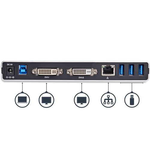 DVI Dual-Monitor Laptop Docking Station - Achat / Vente sur grosbill.com - 3