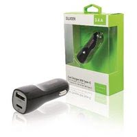 Chargeur allume-cigare USB / USB-C - 3,4 A - Noir - Accessoire téléphonie Grosbill - 1