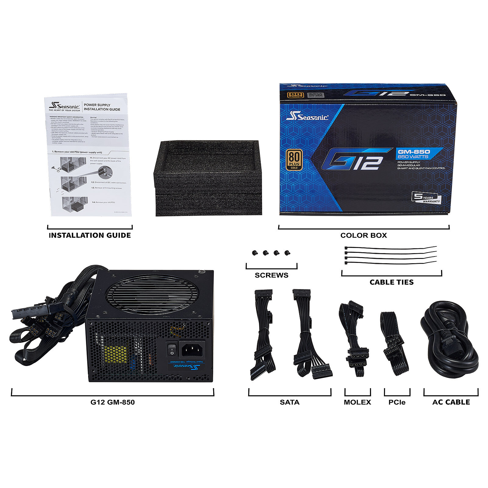 Seasonic G12 GM-850 (850W 80+ Gold) - Alimentation Seasonic - 1