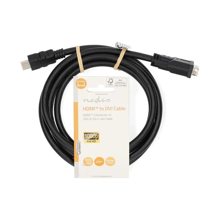 Câble HDMI vers DVI-D - 2m  - Noir - Connectique TV/Hifi/Video - 0