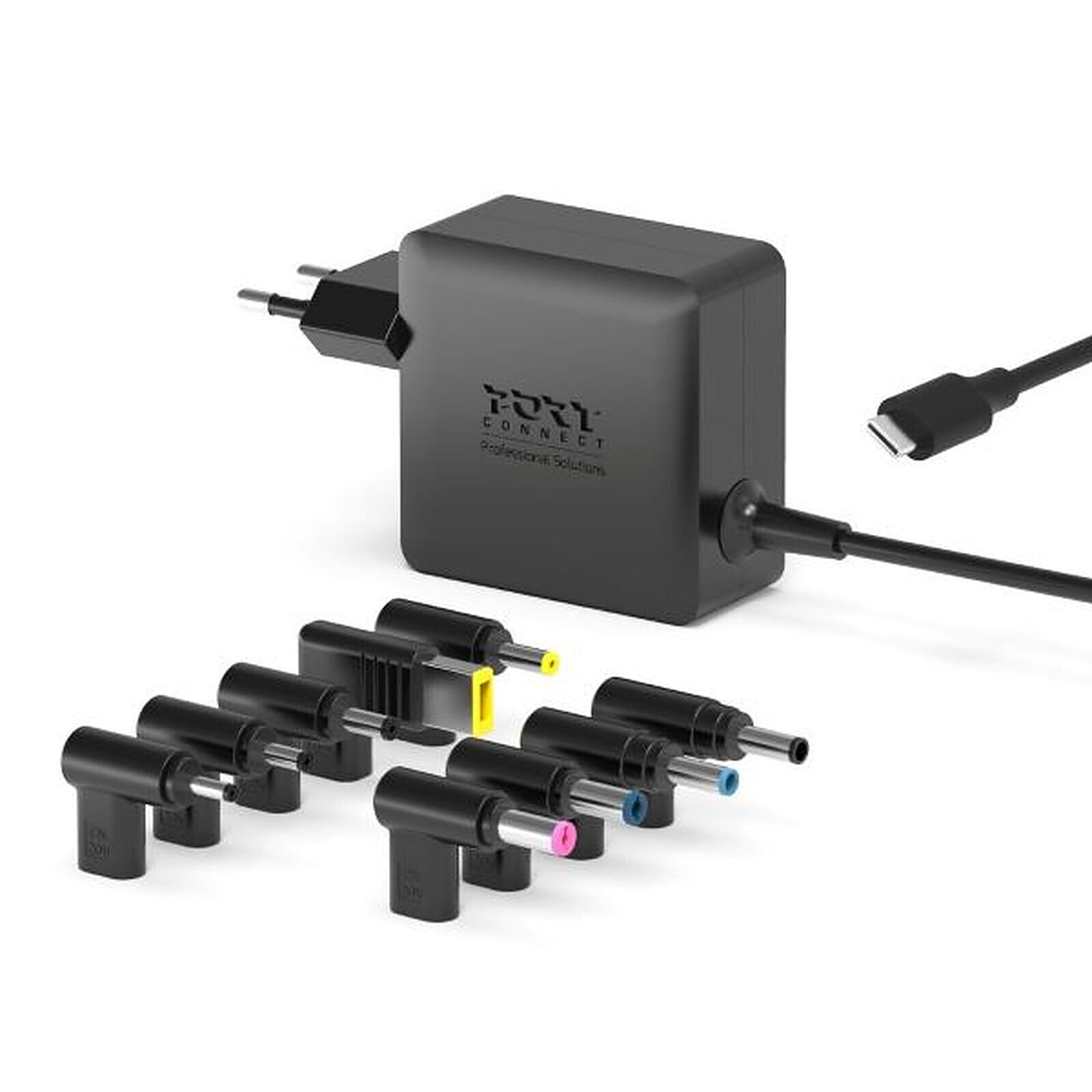Port Alimentation secteur Universelle GaN 100W - USB-C - 9 embouts (904100UWEU) - Achat / Vente Chargeur sur grosbill.com - 1