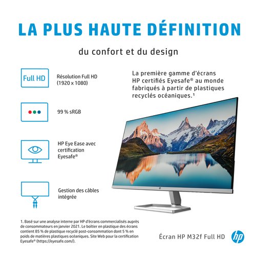 HP M32f FHD 80 cm (31.5") 1920 x 1080 pixels Full HD - Achat / Vente sur grosbill.com - 5